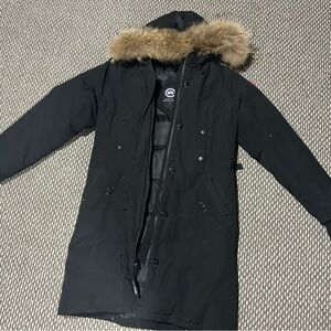 Black Canada Goose Certified Parka with Fur